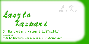 laszlo kaspari business card